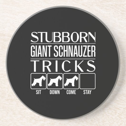 Dessous De Verre En Grès Trucs de Schnauzer Géant Stubborn, Schna Géant Fun (Devant)