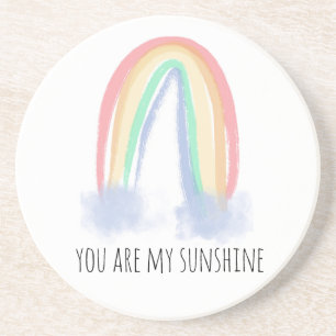 Dessous De Verre En Grès Tu es mon aquarelle solaire peinte en arc-en-ciel 