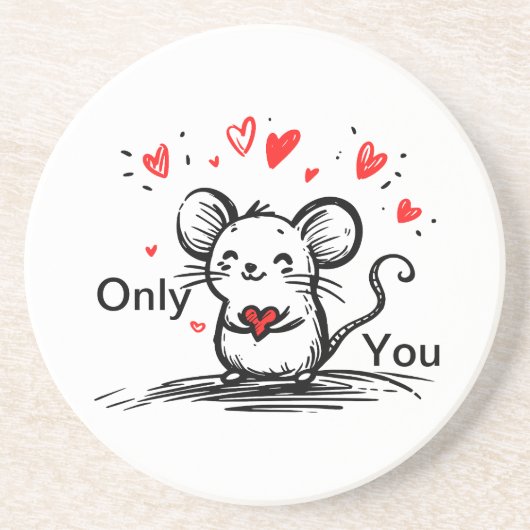 Dessous De Verre En Grès Tu es souris pour moi (Devant)