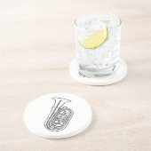 Dessous De Verre En Grès Tuba "Dessin" (Côté)