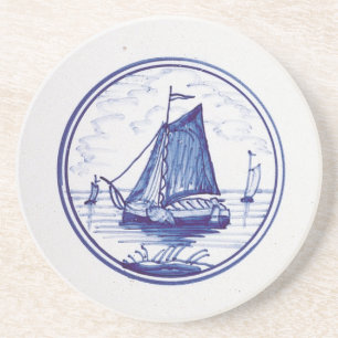 Dessous De Verre En Grès Tuile bleue traditionnelle néerlandaise