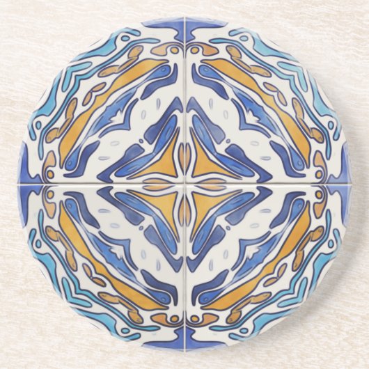 Dessous De Verre En Grès Tuiles bleues (Devant)