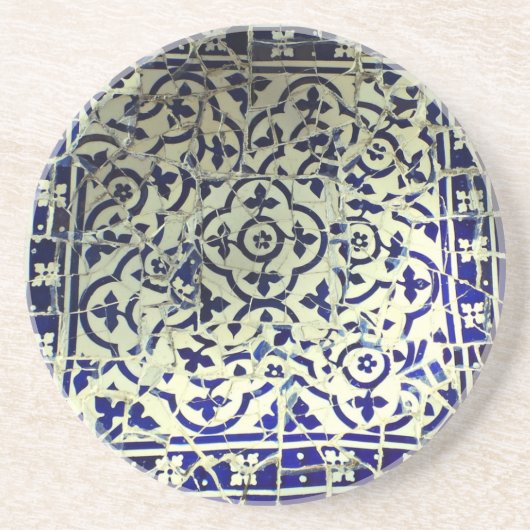 Dessous De Verre En Grès Tuiles de mosaïque de Guell du parc de Gaudi (Devant)