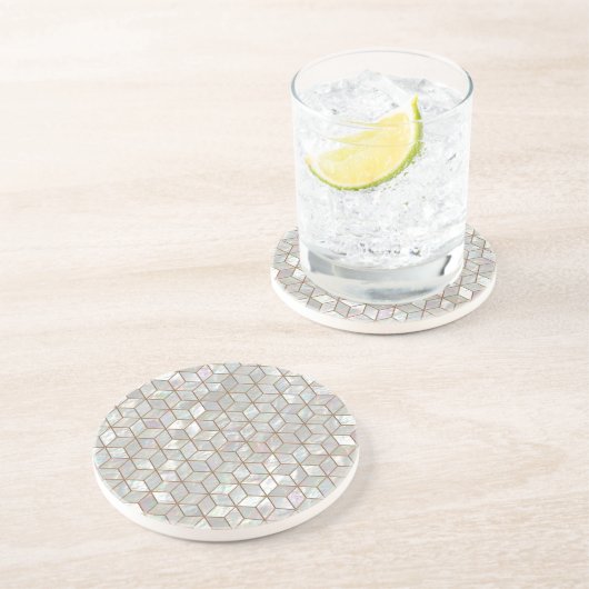 Dessous De Verre En Grès Tuiles nacrées (Côté)