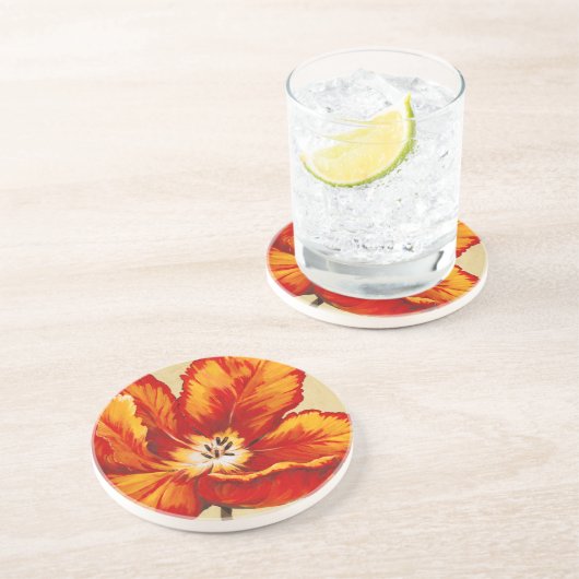 Dessous De Verre En Grès Tulipe de perroquet I (Côté)