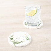Dessous De Verre En Grès Tulipes blancs papillon (Côté)