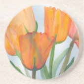 Dessous De Verre En Grès Tulipes d'agrumes orange (Devant)