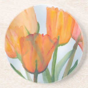 Dessous De Verre En Grès Tulipes d'agrumes orange