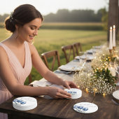 Dessous De Verre En Grès Tulipes en bleu de Delft personnalisables
