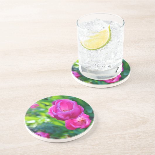Dessous De Verre En Grès Tulipes roses (Côté)