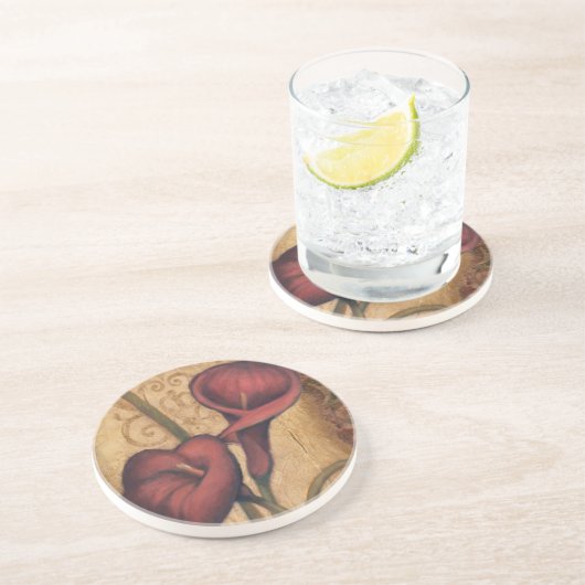 Dessous De Verre En Grès Tulipes rouges II (Côté)