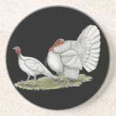 Dessous De Verre En Grès Turkeys White Hollands (Devant)