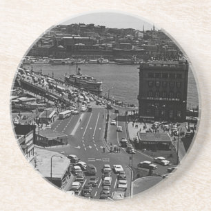 Dessous De Verre En Grès Turquie vintage Istanbul Karakoy Pont Galata 1970