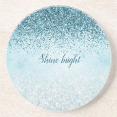 Dessous De Verre En Grès Turquoise Blue Parties scintillant Glitz brillant (Devant)