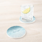 Dessous De Verre En Grès Turquoise Blue Parties scintillant Glitz brillant (Côté)