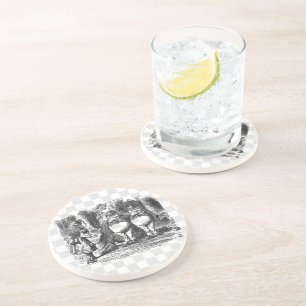 Dessous De Verre En Grès Tweedle Dum et Tweedle Dee