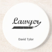 Dessous De Verre En Grès Typographie d'avocat (Devant)