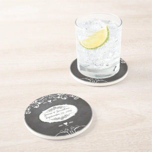 Dessous De Verre En Grès Typographie de tableau noir pour mariages