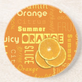 Dessous De Verre En Grès Typographie orange moderne Fruit Slice (Devant)