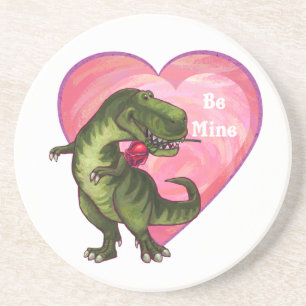 Dessous De Verre En Grès Tyrannosaurus Valentine's Day