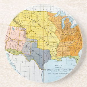 DESSOUS DE VERRE EN GRÈS U.S. CARTE, 1776-1884