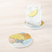 DESSOUS DE VERRE EN GRÈS U.S. CARTE, 1776-1884 (Côté)