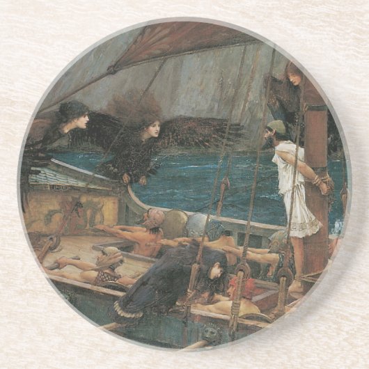 Dessous De Verre En Grès Ulysse et les sirènes par John William Waterhouse (Devant)