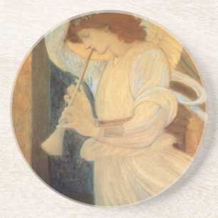 Dessous De Verre En Grès Un ange jouant du flageolet par Burne Jones
