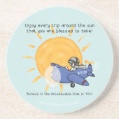 Dessous De Verre En Grès Un autre voyage autour du soleil (Devant)