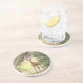 Dessous De Verre En Grès Un cerf solitaire (Côté)