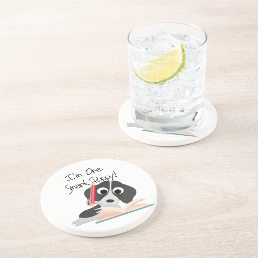 Dessous De Verre En Grès Un Chiot intelligent (Côté)