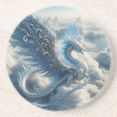 Dessous De Verre En Grès Un dragon superbe entouré de nuages (Devant)