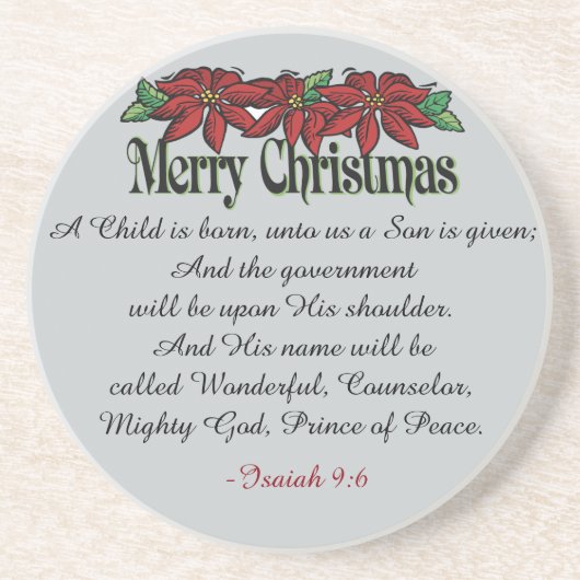 Dessous De Verre En Grès Un enfant naît Écriture Noël (Devant)
