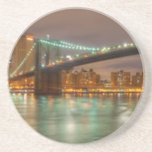 Dessous De Verre En Grès Un panorama de l'horizon de New York City