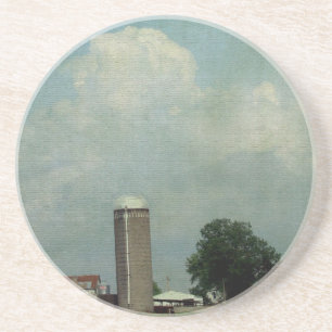 Dessous De Verre En Grès Un paysage agricole rural