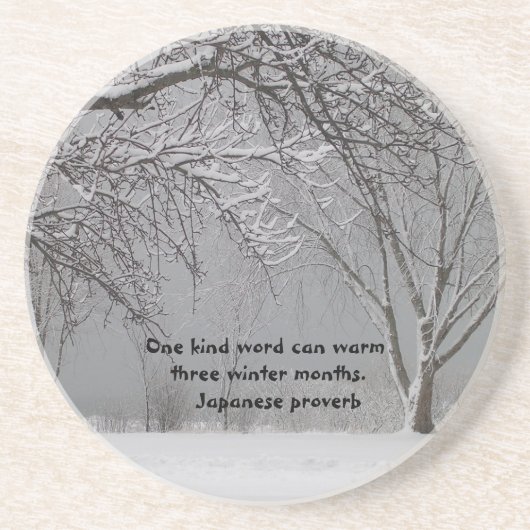 Dessous De Verre En Grès Un proverbe mot-Japonais aimable (Devant)