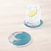 Dessous De Verre En Grès Un tableau d'une vague scintillante d'or (Côté)