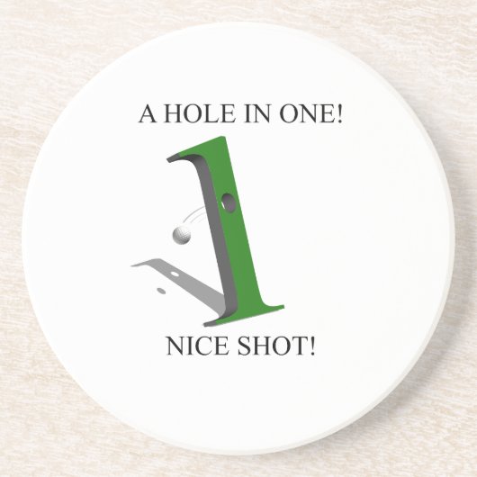 Dessous De Verre En Grès Un Trou Dans Une Balle De Golf (Devant)