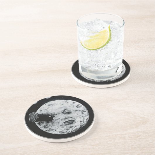 Dessous De Verre En Grès Un voyage à la lune (Côté)