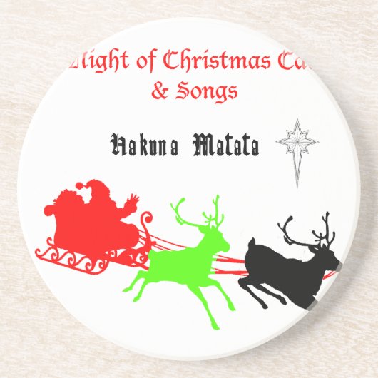 Dessous De Verre En Grès Une nuit de chants et chants de Noël Hakunamatata (Devant)