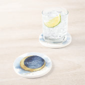 Dessous De Verre En Grès Une Nuit Sous les Étoiles Lune Bleue Céleste   (Côté)