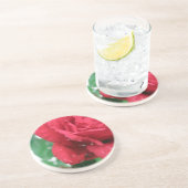 Dessous De Verre En Grès Une rose rouge (Côté)