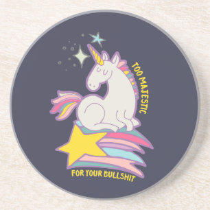Dessous De Verre En Grès Unicorne Sarcastique trop majestueuse pour votre B