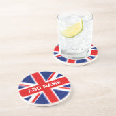 Dessous De Verre En Grès Union Jack avec zone de personnalisation (Côté)