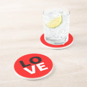 Dessous De Verre En Grès Unique Arrière - plan rouge amour romance (Côté)