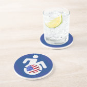 Dessous De Verre En Grès USA Handicapés, (Côté)