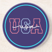 Dessous De Verre En Grès USA Text 4th Of July Design-62118 (Devant)