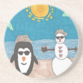Dessous De Verre En Grès Vacances de Noël (Devant)