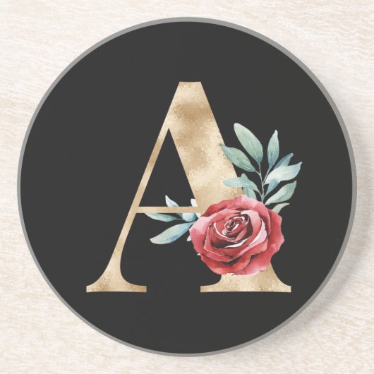 Dessous De Verre En Grès Vacances d'hiver initiales lettre A (Devant)