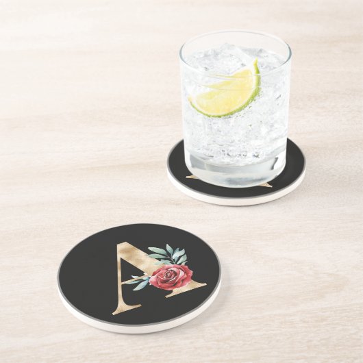 Dessous De Verre En Grès Vacances d'hiver initiales lettre A (Côté)